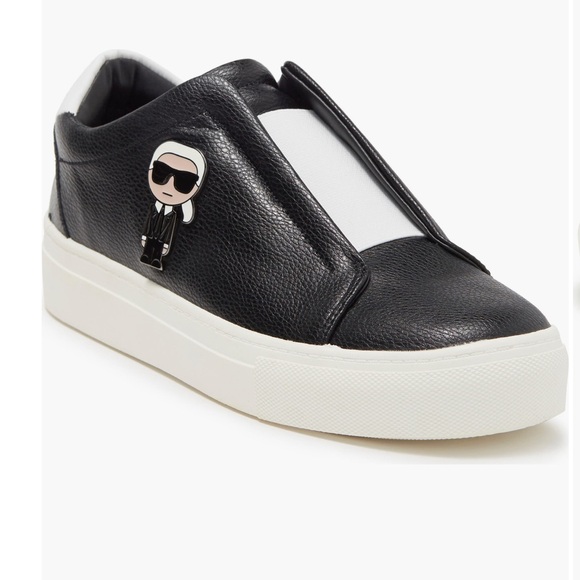 Karl Lagerfeld Shoes - Karl Lagerfeld Monochrome Slip-On Sneakers